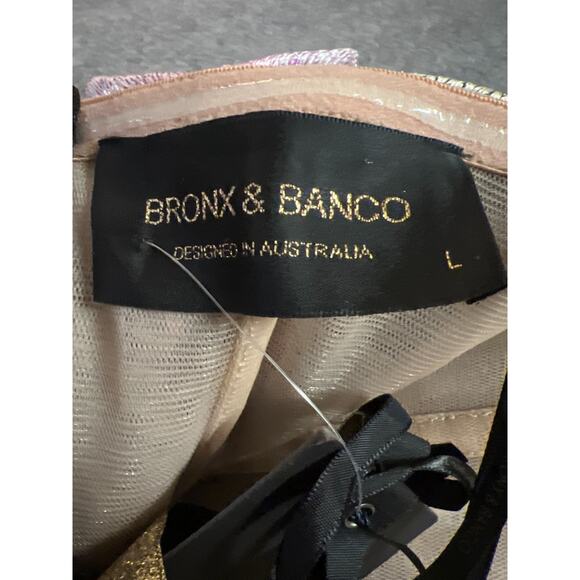 $1500 New Bronx and Banco Jasmine Multi Floral Embroidered Straples Gown Sz L /8 - Picture 8 of 16